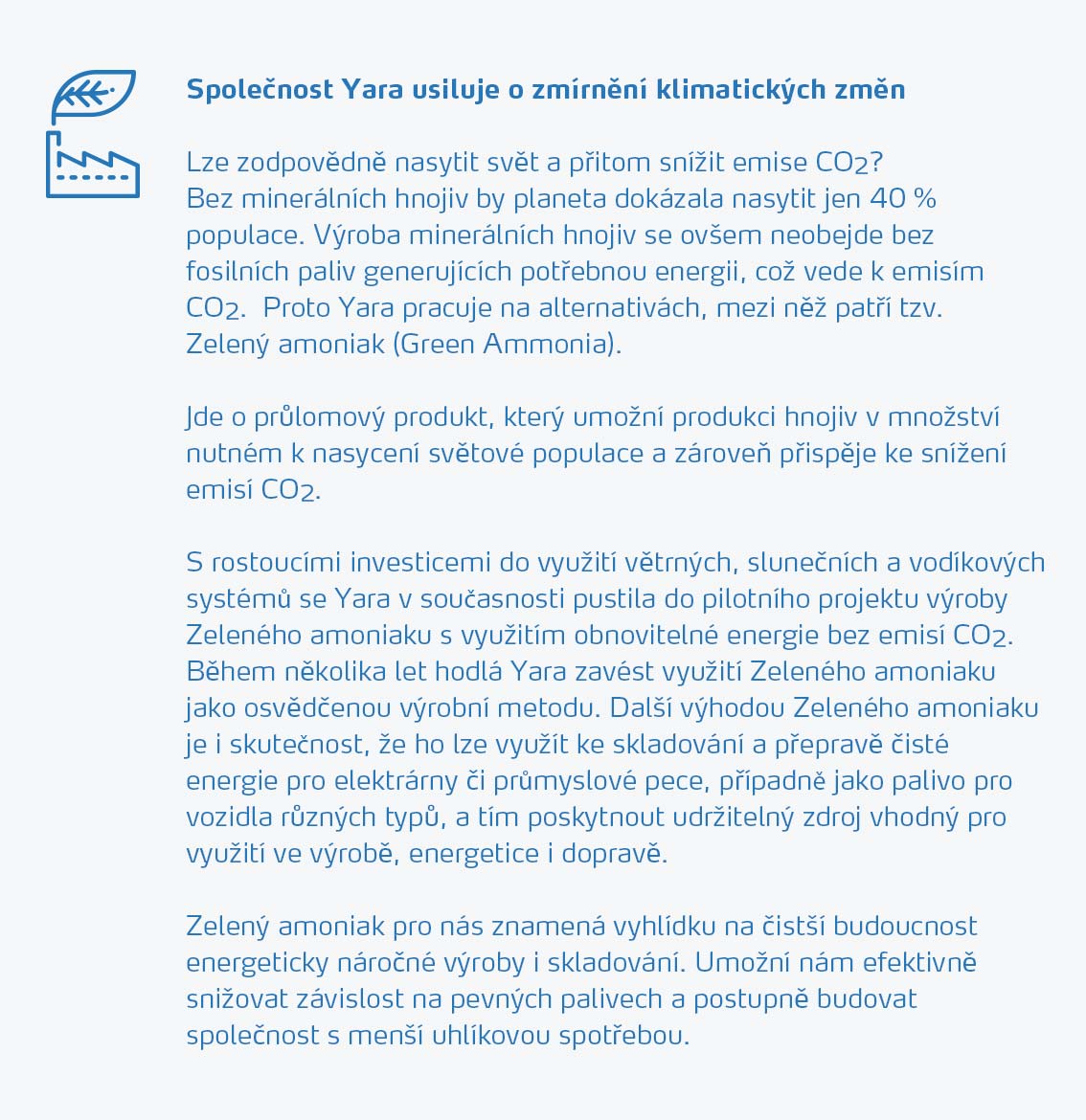 Yara's commitment to reducing carbon emissions